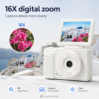 Cámara Digital Retro con Pantalla Giratoria de 1080P, 48MP, AF 2.8, Pantalla IPS Giratoria, Triple Luz, MP3, 4 Juegos, Grabadora para Adolescentes