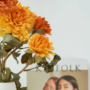 Künstliche Blume Grill kante, 2 Köpfe Sonnenstrauß, Gelb Lila Party dekoration, Lila Seiden blume - Product Image 4