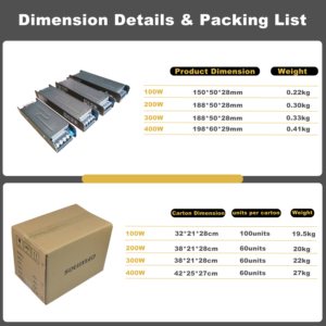 100W 200W 300W 400W <span class=keywords><strong>12V</strong></span> 24V Chống mưa bán không thấm nước dẫn lái xe cung cấp điện Dip mờ với khởi động chậm cho dải <span class=keywords><strong>LED</strong></span> - Product Image 6