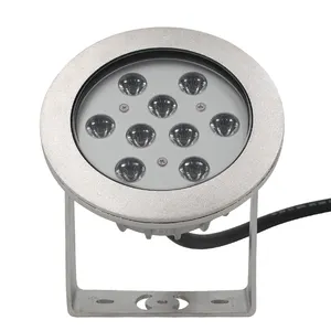 9X3W 316L Stainless Steel 27W Mono White 24V IP68 underwater fountain lights led
