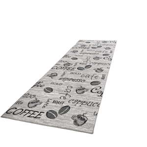 Tappeto da <span class=keywords><strong>Cucina</strong></span> in Polipropilene Teppich-Traum, Grigio con Retro in Gel e Scritte Nere, Prodotto a Macchina, 80 x 200 cm - Product Image 1
