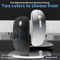 Personnalisé HXSJ M103 2.4G double BT Mini souris de jeu optique compacte ultra-mince sans fil souris de bureau rechargeable pour stock