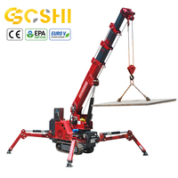 Mini-grue araignée de 1,2 tonne homologuée CE, type chenille hydraulique pour levage en espace étroit
