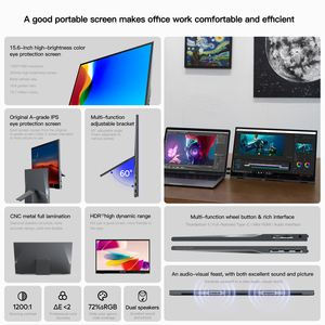 Diiwell 15.6 Inch 1080P Full HD IPS LED Bảng Điều Chỉnh FHD Chơi Game Kép Hiển Thị Máy Tính Xách Tay Với Thứ Hai Màn Hình Xách Tay Màn Hình Kép Loa - Product Image 3