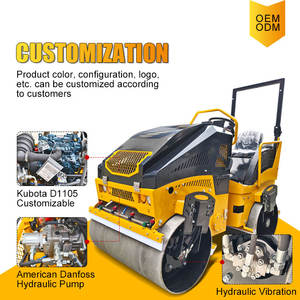 Manuelle <span class=keywords><strong>Mini</strong></span>-Führung Vibration <span class=keywords><strong>Road</strong></span> <span class=keywords><strong>Roller</strong></span> 3000kg Doppelt rommel Baby Ride <span class=keywords><strong>Walk</strong></span> Hand verdichter Huade Hydraulik pumpe Changfa Motor - Product Image 3