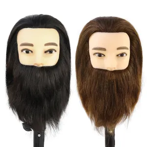 Wholesale Hairdresser Mannequin Head 100% Human Hair Training Head With Beard