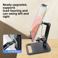 Support de téléphone pliable à 2 sections, portable pour bureau, rotation à 360°, support de tablette et de téléphone de 1,5 kg pour diffusion en direct, vente en gros OEM