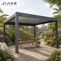 Pergola en aluminium Jiake 6063-T5 avec toit à lames motorisées pour jardin botanique, patio, gazebo extérieur, pavillon, terrasse