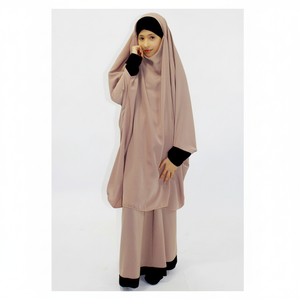 Vêtements de prière du Ramadan pour enfants de 2 à 14 ans, beige, coupe ample, grande taille, abaya pour filles musulmanes, jilbab modeste pour enfants - Product Image 2