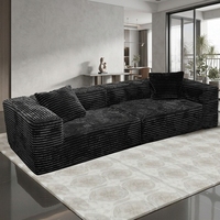 Sofá Seccional Moderno Minimalista de Terciopelo, Lujo Ligero, con Plumas, Embalaje al Vacío, Compresión, para Villa