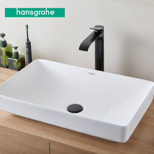 Lavabo Hansgrohe MellowTide U 675/395 <span class=keywords><strong>sans</strong></span> <span class=keywords><strong>trou</strong></span> <span class=keywords><strong>de</strong></span> robinet 22424007, lavabo en céramique pour le lavage des mains et du visage dans la salle <span class=keywords><strong>de</strong></span> bain - Product Image 4