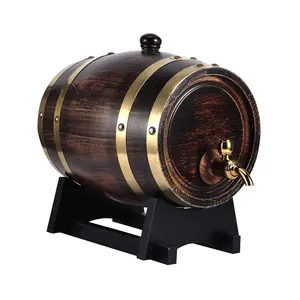 Barril de vino de madera de roble sólido, barril pequeño para whisky, 1.5L, 3L, 5L, 10L, 20L, 30L