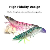 Leurre crevette en plastique souple 3,74 pouces swimbait crevette flexible sans hameçon appât pour eau salée