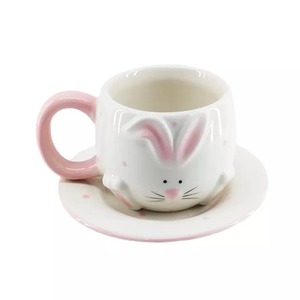 Set di <span class=keywords><strong>tazze</strong></span> <span class=keywords><strong>da</strong></span> tè e piattini <span class=keywords><strong>rosa</strong></span> rose in ceramica per pasqua - Product Image 1