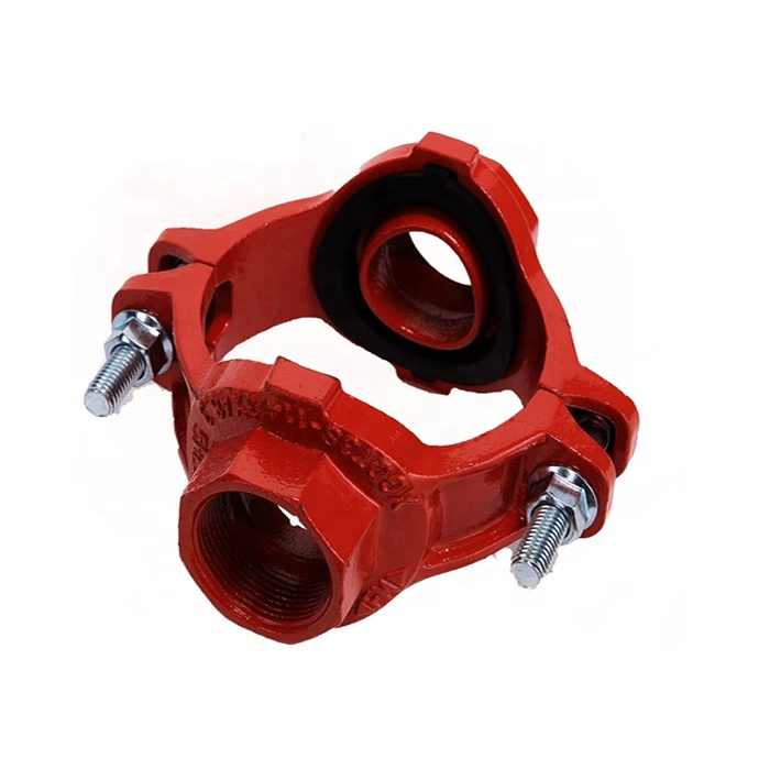 Grooved Mechanical Cross with BSPT Thread for Fire Protection Pipe System