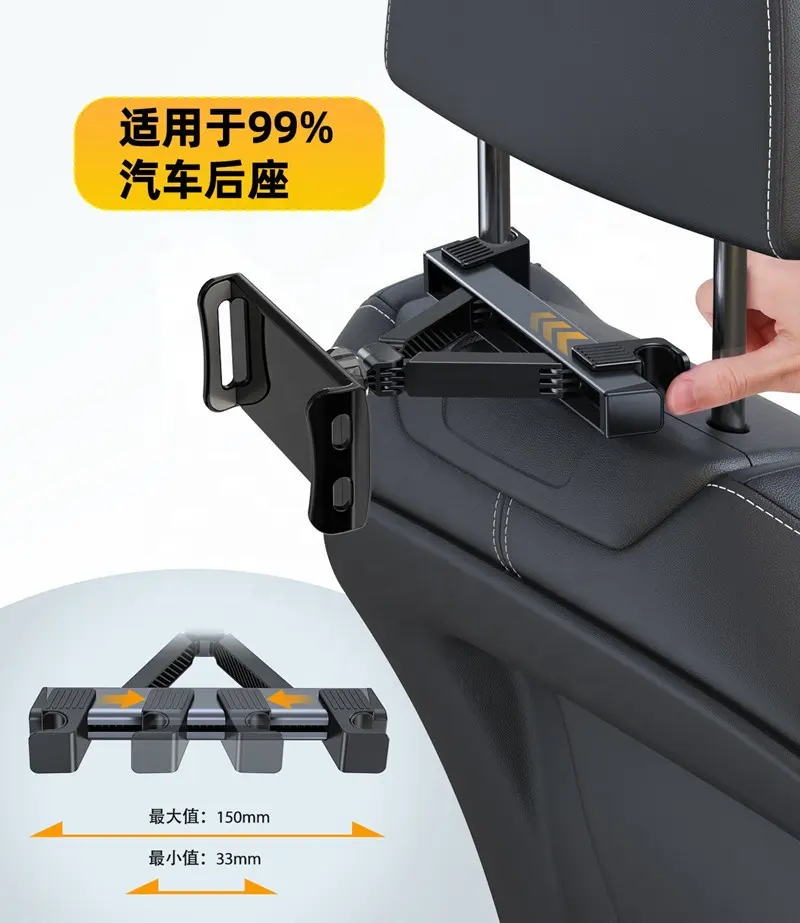 Kopfstütze-Ständer universaler Autositz-Kopfstützenhalter Stand Auto Rücksitz-Tablethalter für 7-10 Zoll Tablet