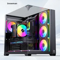 Boîtier de jeu pour ordinateur de bureau Bingman Mid Tower ATX Sea View Room M-ATX en métal, avec puits de lumière panoramique latéral transparent, 240 mm d'eau
