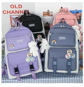 Amiqi S01 Wholesale Lightweight 4 Pieces Set School Bags Book Handbag Tote Bags For College Books With Good Quality For Girls