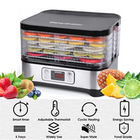 Petit déshydrateur alimentaire numérique LCD 1-24 heures avec plage de température de 35-70 degrés et 3-8 plateaux pour usage domestique