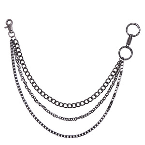 yuelyueli Waist <b>Chain</b> Multi Layer <b>Metal</b> Hip Hop Style Pants <b>Chain</b> Zinc Alloy Casual Accessory White K Gunmetal - Product Image 5