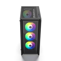 Boîtier PC Tour JNP-C104 avec deux panneaux en verre T/G, pour jeux ATX/M-ATX/ITX, boîtier d'ordinateur de jeu de taille moyenne