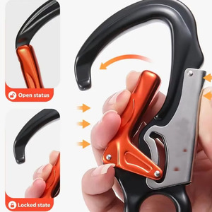 35KN klip kait pengaman <span class=keywords><strong>Carabiner</strong></span>, klip kait putar panjat gunung aluminium - Product Image 6