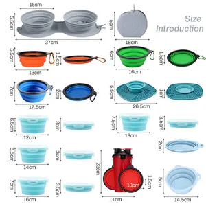 Hot Selling Travel Draagbare Draagbare Siliconen Pet Bowls Feeders Draagbare Hond Opvouwbare Kom