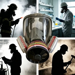 Maschera Respiratoria Integrale Certificata <span class=keywords><strong>CE</strong></span>, Serie 6000 con Filtri a Carbone Attivo, per Chimica, Saldatura, Verniciatura, Emergenze - Product Image 6