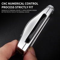 Étui de protection en alliage de zinc et cuir pour clé de voiture Tesla 3/Y/S, porte-clés, coque de protection pour télécommande intelligente sans clé