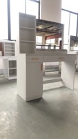 Table de maquillage de luxe Hanyee avec grand miroir, lumières LED, coiffeuse moderne pour chambre à coucher, table à langer avec rangement pour la maison