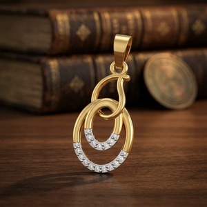Colgante de Círculos Entrelazados de Diamantes, Chapado en Oro, Certificado IGI, Diseño de Doble Aro, para Mujer, Boda, Fiesta, Lujo - Product Image 4