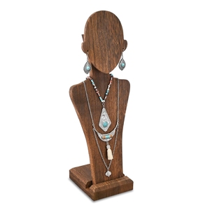 Espositore per collana in legno marrone a un livello - Product Image 1