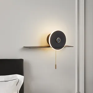 Wholesale Nordic Simple LED Wall Lamp With Switch For Sofa Background Bedroom Bedside Modern Art Decoration Sconce Wall Light