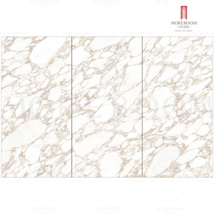 <span class=keywords><strong>Table</strong></span> de salle à manger rectangulaire en pierre frittée de 1600x3200 mm, texture marbre blanc doré mat, 12 mm d'épaisseur - Product Image 6