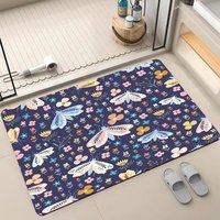 Tapis de bain en boue de diatomée antidérapant en polyester, doux pour les animaux, facile à nettoyer, fabriqué à la machine, avec envers en PVC de 3,5 mm d'épaisseur pour salon
