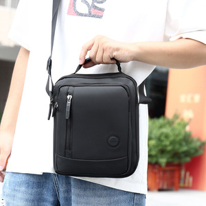 New Men's Multifunctional Crossbody <b>Bag</b> Lightweight Zipper Closure Embossed Logo All Seasons Daily Use - Product Image 2