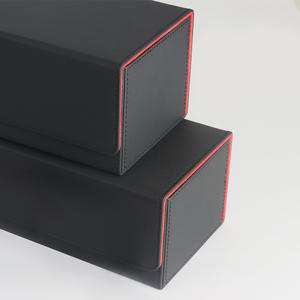 Boîte de rangement pour <span class=keywords><strong>cartes</strong></span> à jouer Torson 550+ avec logo <span class=keywords><strong>personnalisé</strong></span>, grande capacité, écologique, durable, coins carrés, en cuir PU et velours - Product Image 5