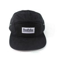 Casquette de baseball en sergé de coton 5 panneaux de haute qualité avec patch tissé, réglable, unisexe, pour le sport et les loisirs en extérieur