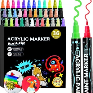 Marqueurs acryliques <span class=keywords><strong>à</strong></span> double pointe 120 couleurs, stylo pinceau pour <span class=keywords><strong>dessin</strong></span> <span class=keywords><strong>à</strong></span> pointe fine, ensemble de marqueurs pour enfants et adultes, marqueurs acryliques pour coloriage - Product Image 6