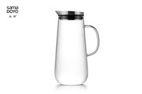 Bouilloire à eau froide en verre borosilicate Samadoyo 1250 ml, écologique, transparente, moderne, avec couvercle en acier inoxydable et poignée en verre, certifiée CE