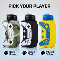 Bouteille d'eau en silicone en forme de manette de jeu, gourde pliable anti-fuite sans BPA pour enfants, idéale pour les gamers en extérieur, vente en gros