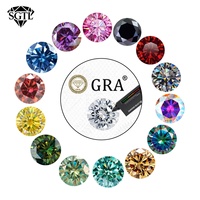 BOCARMAN Vente en gros usine Pierres de moissanite rondes brillantes VVS en vrac 1-6 carats pour sertissage de bijoux, disponibles en formes rondes colorées