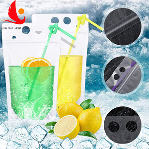 In-Stock Disposable Beverage Bags for <strong>Milk</strong> Tea Juice Ziplock Stand-Up <strong>Pouches</strong> Frosted Design Hand-Held Convenience Model - Product Image 2