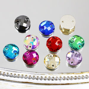 Dongzhou, diamantes de imitación con reverso plano, forma redonda, cristal cosido, venta al por mayor, cuentas de piedra de cristal sueltas, ropa, zapatos, accesorios Diy - Product Image 1