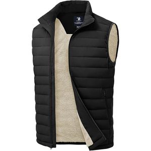 Rdruko <b>Men's</b> Winter Puffer <b>Vest</b> Sherpa Lined Quilted Insulated <b>Thermal</b> Outdoor Hiking Warm <b>Vest</b> - Product Image 1