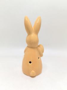 Conejito de Pascua y forma de huevo Adornos artesanales de cerámica con luz LED Linda decoración del hogar - Product Image 4