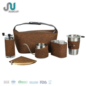 Ensemble de café portable pour l'extérieur, kit de cafetière de camping 7 pièces avec moulin à café manuel, pour les voyages, la randonnée, les pique-niques - Product Image 2
