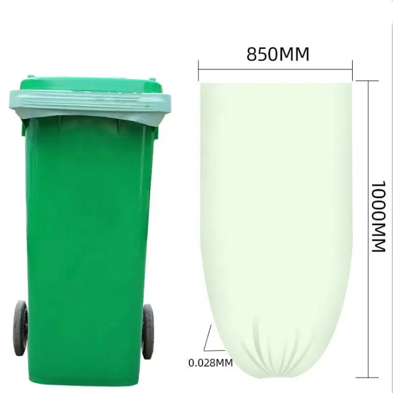 Personalizado bolsa de basura Biodegradable Material Color verde casa uso bolsas de basura