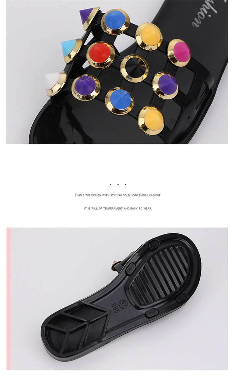 Fashion Candy Colorful Slippers Flat Low Heel Slides Summer Beach Non-slip Casual Women's Sandals