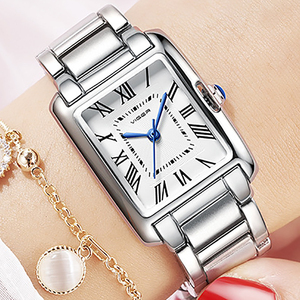 Orologio Manumaturer Fashion Square Women Luxus Uhren numeri romani Orologio da Donna impermeabile Orologio al quarzo con Logo personalizzato - Product Image 6
